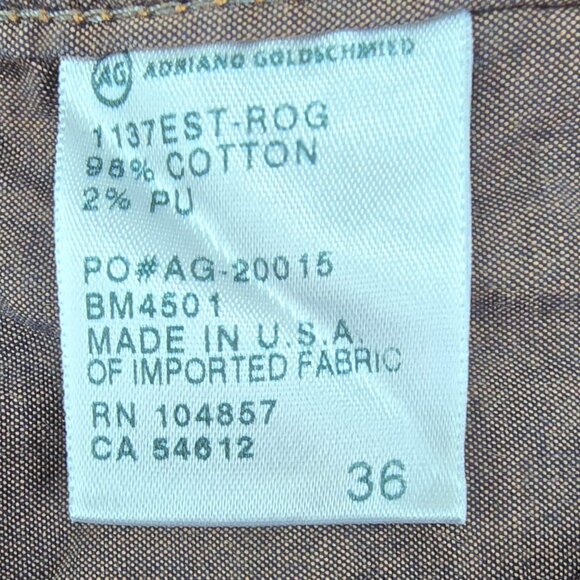 AG Adriano Goldschmied Standard Issue Slim Khaki Men's Pants 36 Straight Leg - Picture 7 of 7